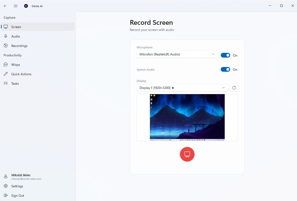 Screen recording into documentation
