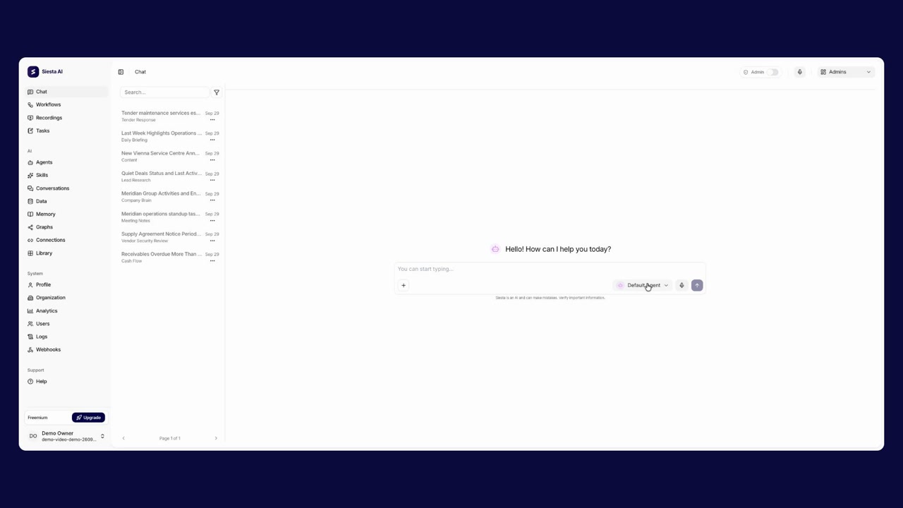 Getting started with Siesta AI