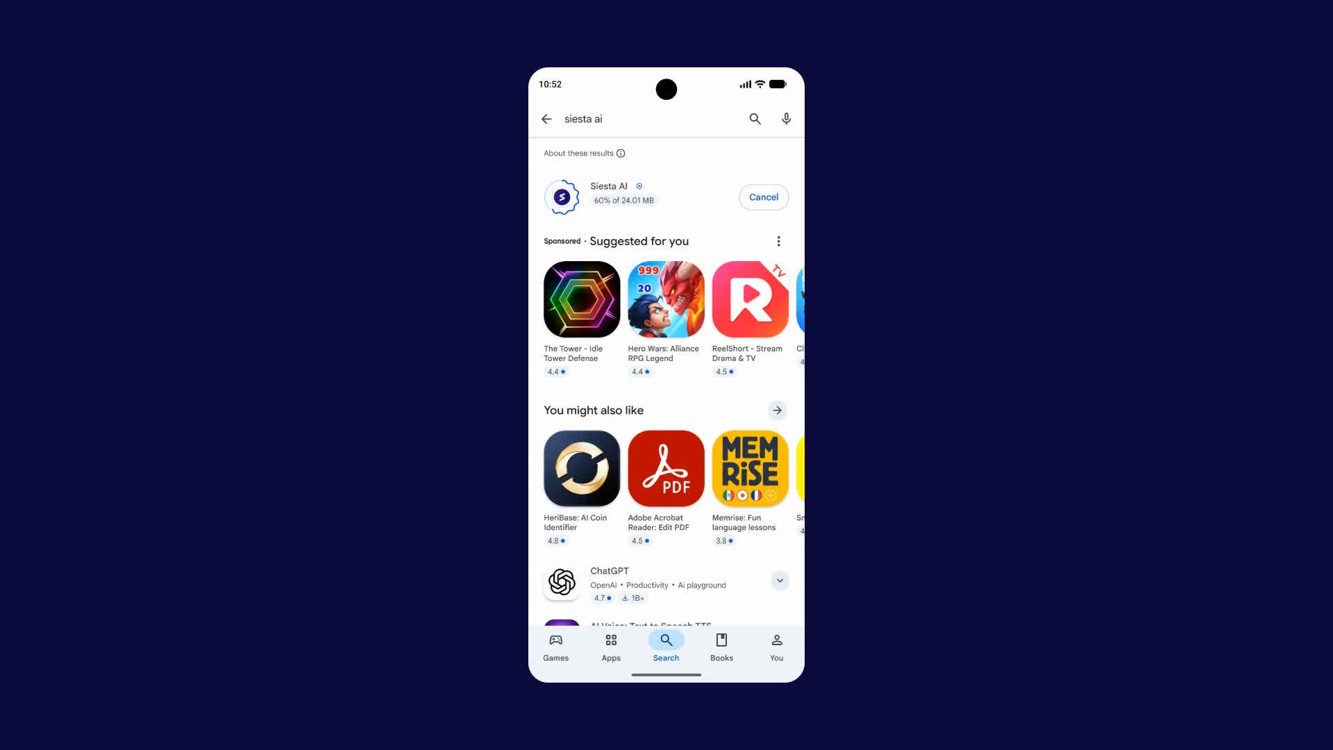 Nainstalujte Siesta AI na Android
