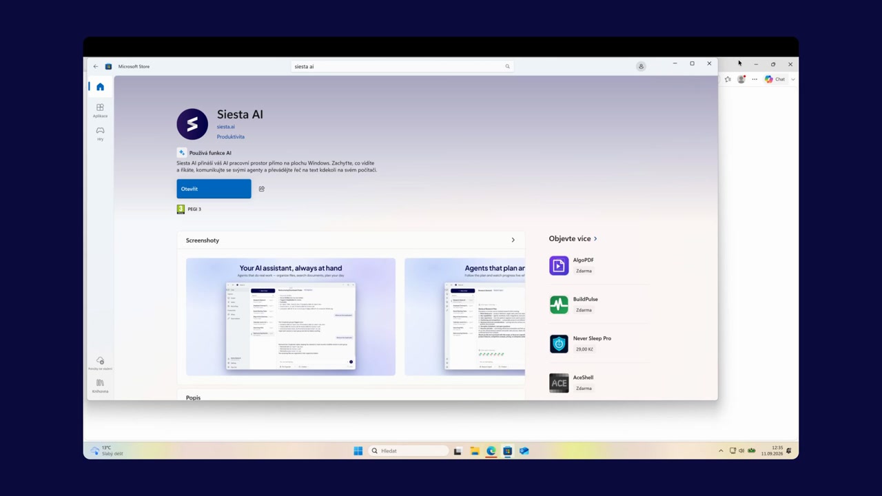 Nainstalujte Siesta AI ve Windows