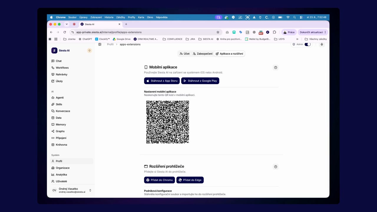 Připojte mobilní aplikaci k privátnímu nasazení