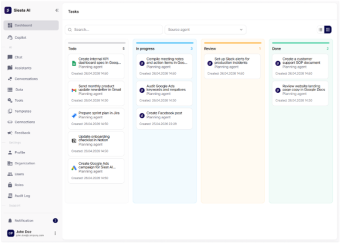 Tasks, projects and sprints