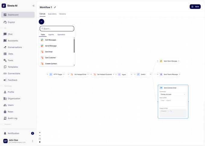 Workflows, from the top